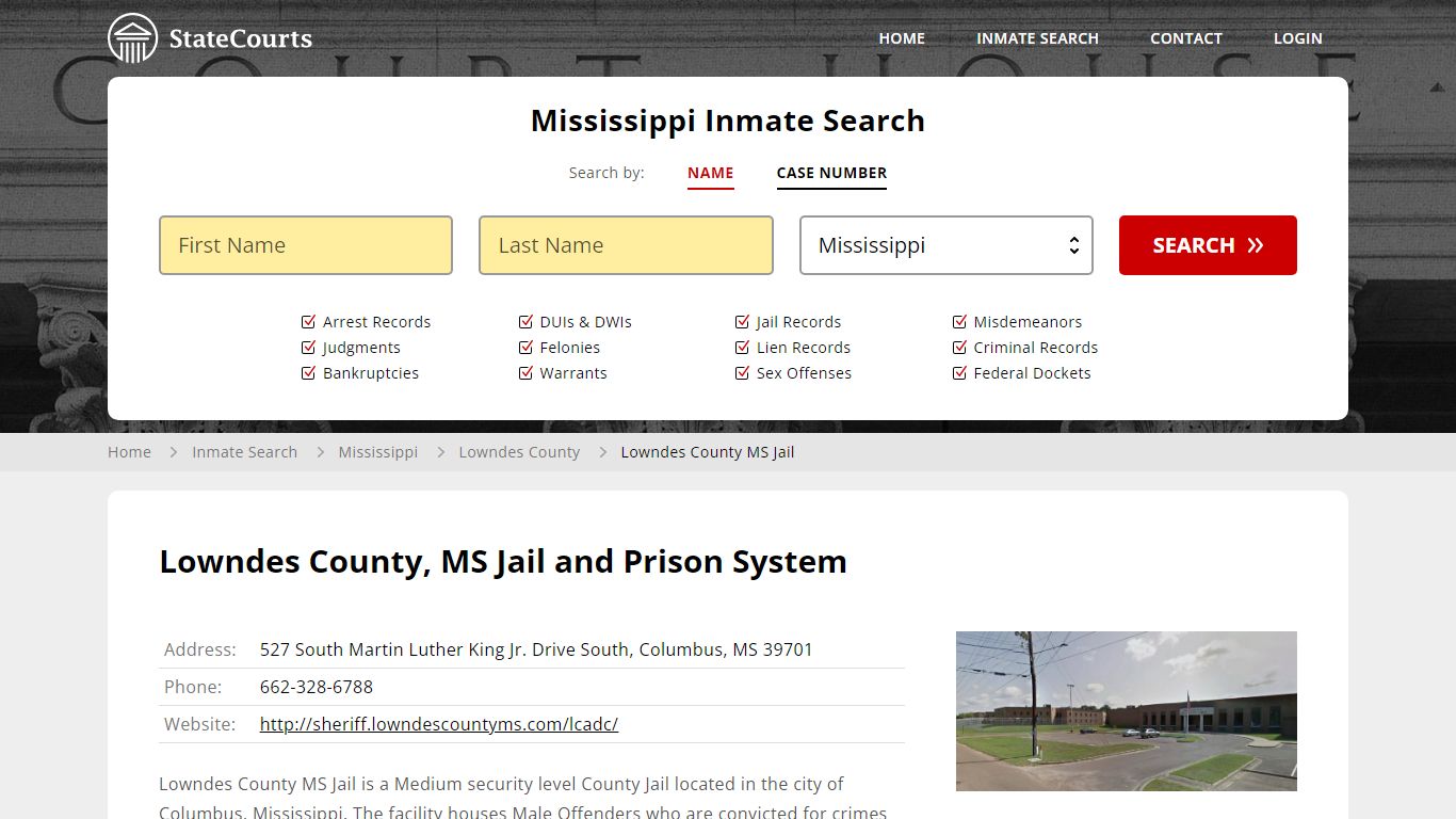 Lowndes County, MS Jail and Prison System - State Courts